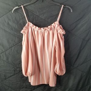 Peach shoulder blouse